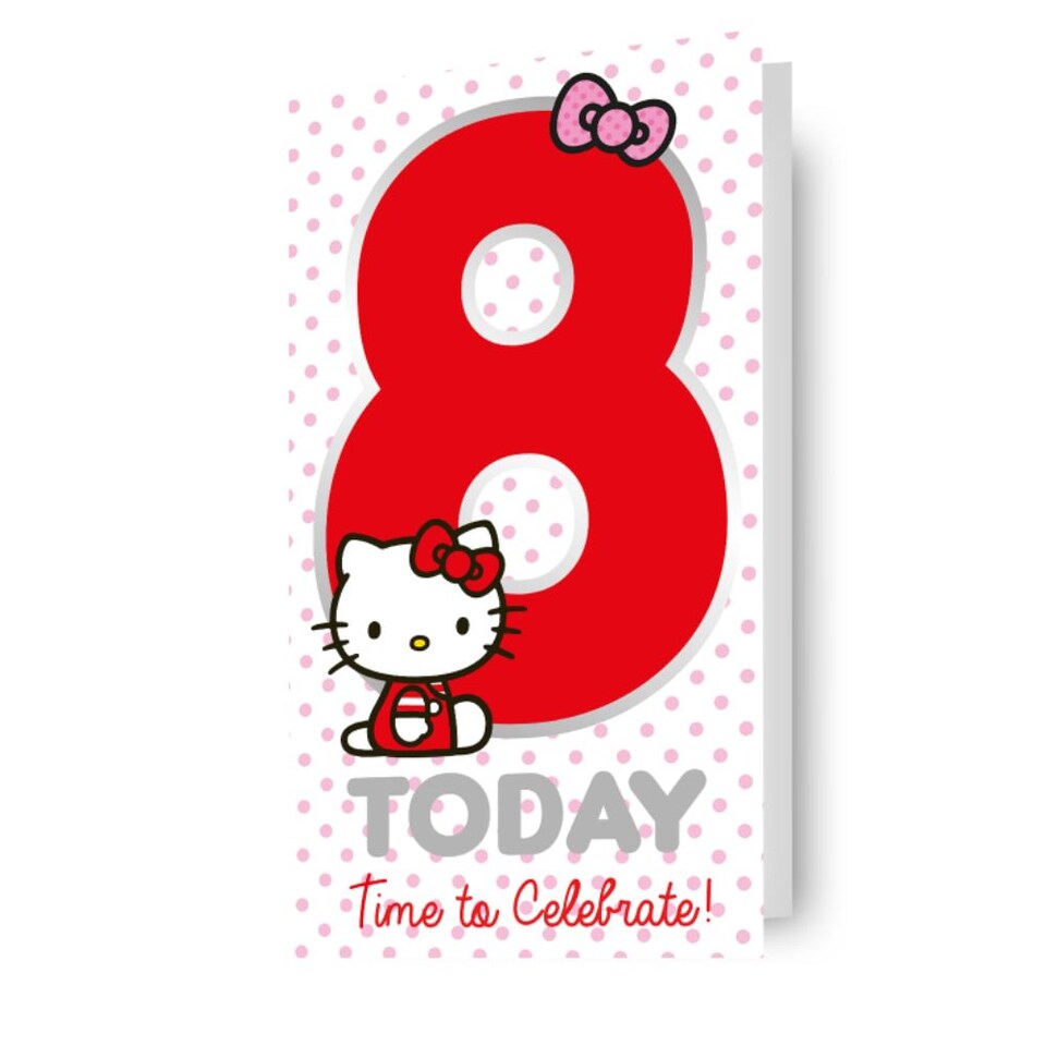 image 1 of Hello Kitty Age 8 Birthday Card