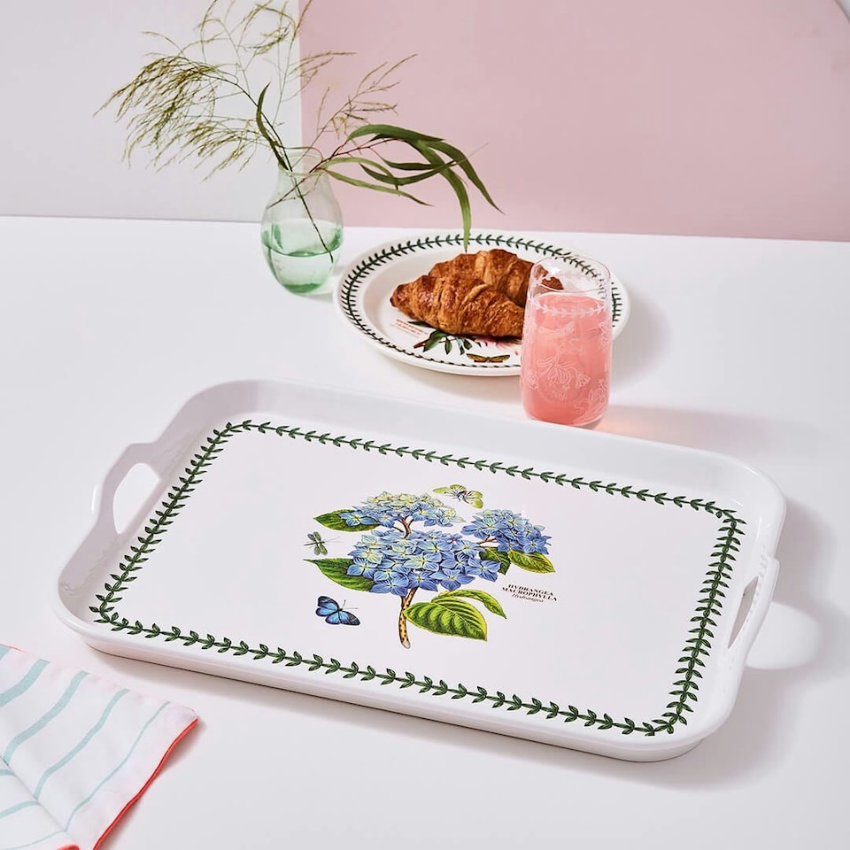 image 1 of Portmeirion Botanic Garden Handled Serving Tray Hydrangea