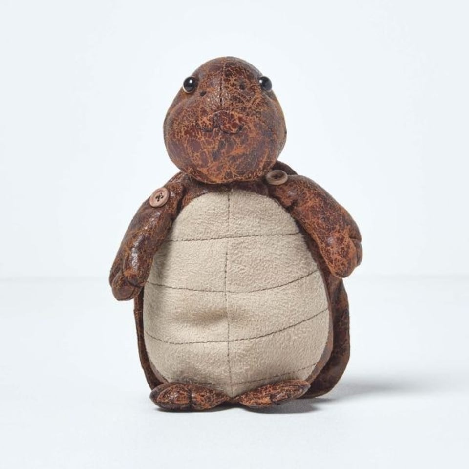 image 1 of Homescapes Door Stop Novelty Turtle Door Stopper Animal Faux Leather