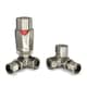 image 1 of Stirling Bold - Silver Nickel Thermostatic Radiator Valve & Lockshield Corner 8mm