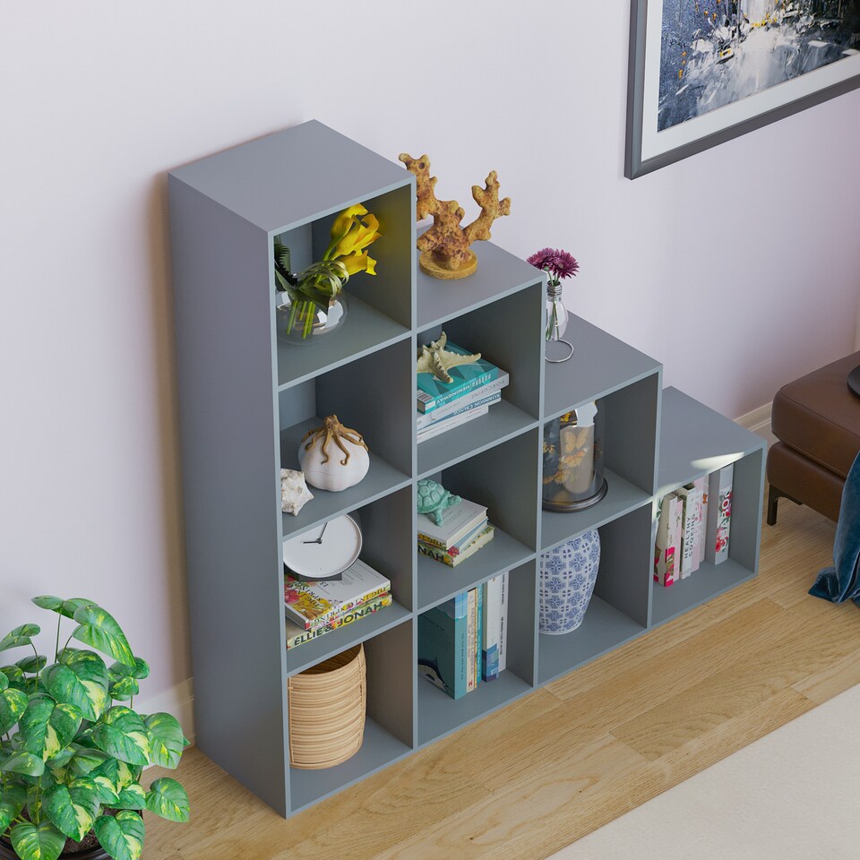 image 1 of Vida Designs Durham 10 Cube Storage Boockase Display Unit, Grey