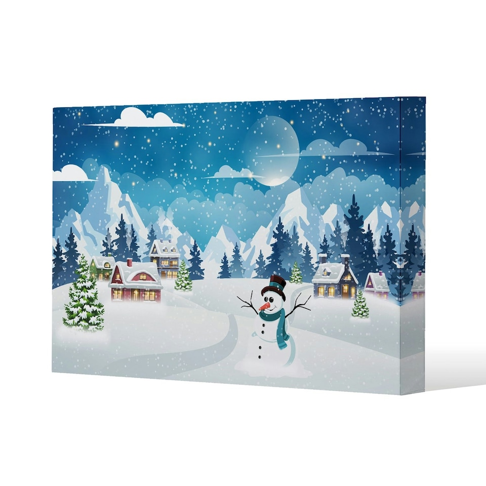 Evening village winter landscape (canvas) 101 x 77 x 4cm