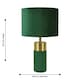 image 6 of Set of 2 Green Velour Velvet Table Lamps | Green | Bronze | Large | 2