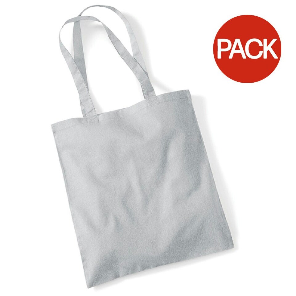 Westford Mill Promo Bag For Life - 10 Litres (Pack Of 2) - Light Grey - One Size