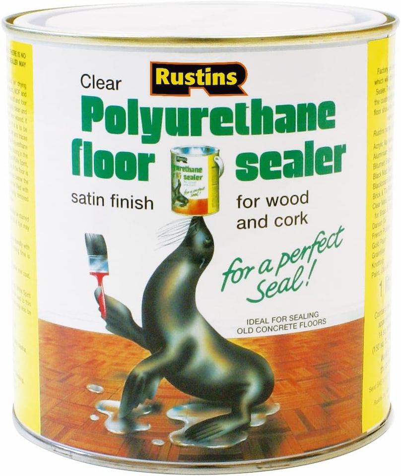 Rustins Polyurethane Floor Sealer Durable Satin Finish 1L | Clear | 1