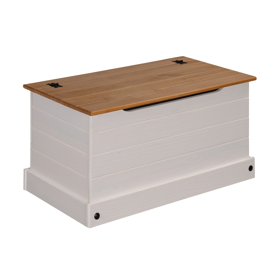 image 1 of Corona Bedding Box Storage Toy Chest White Traditional Mexican Pine Solid Wood