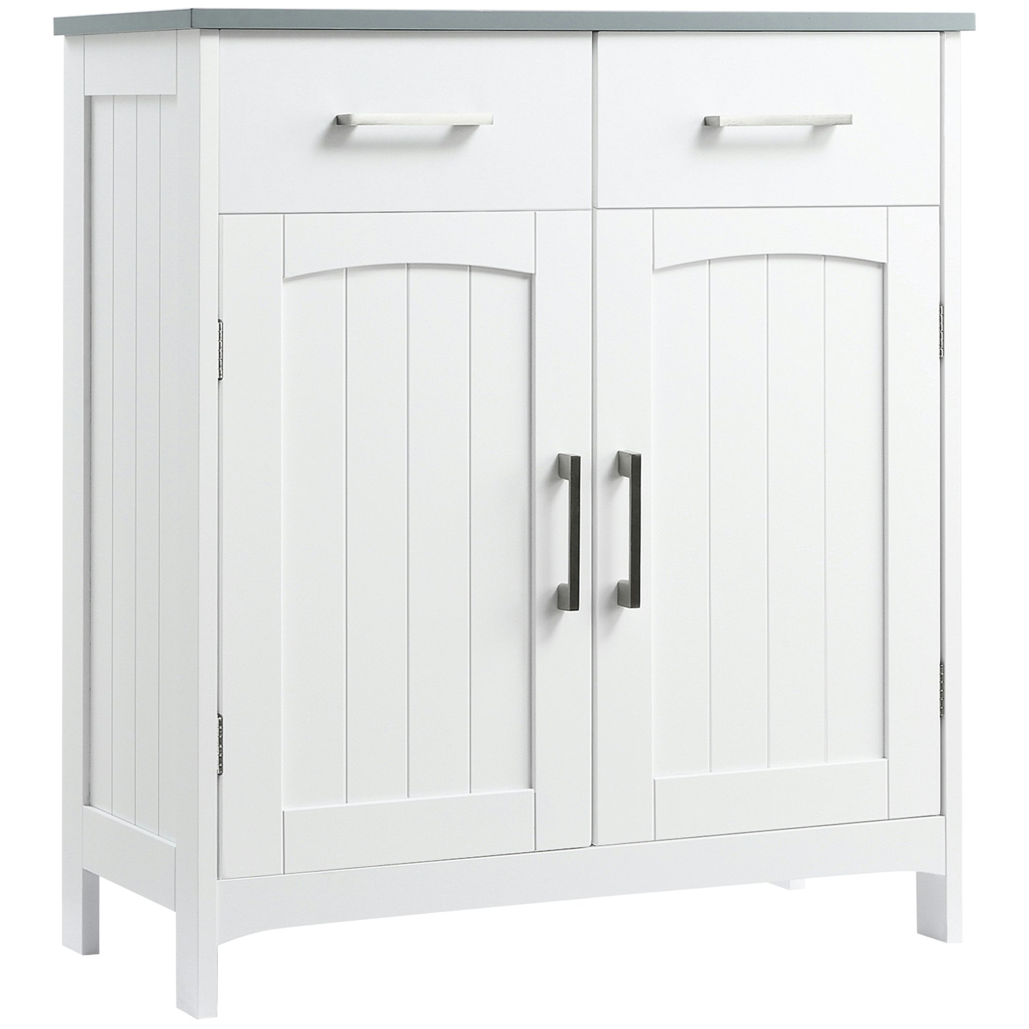 Kleankin Freestanding Bathroom Cabinet With 2 Drawers 2 Doors
