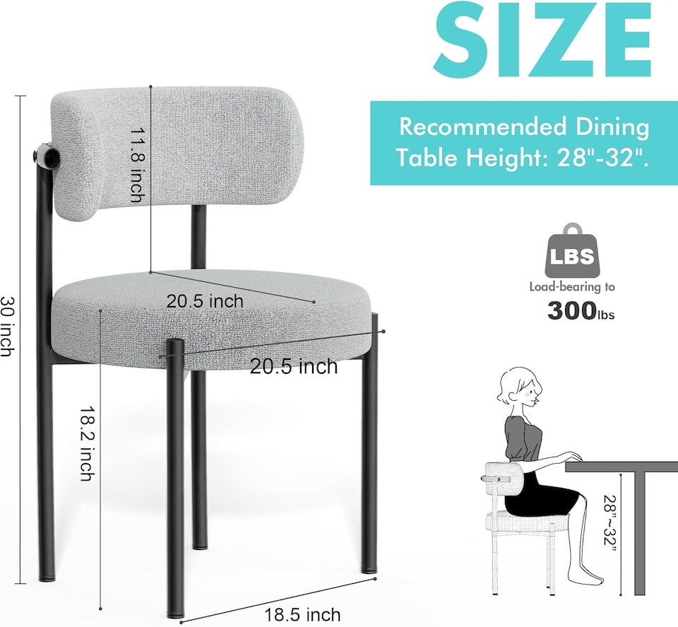 image 1 of Dining Chairs Set Teddy Fabric for Kitchen Bedroom Living Room Study Cafe Chairs