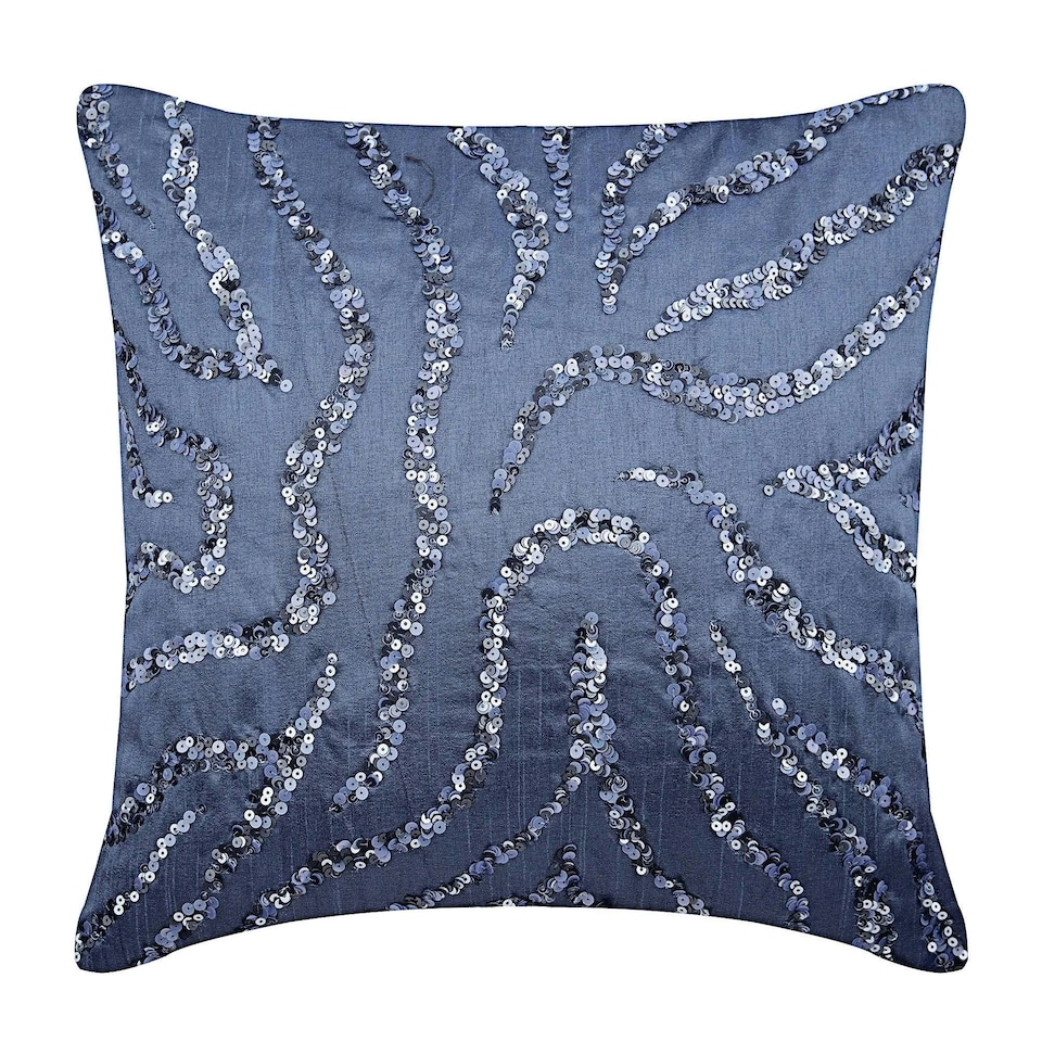 image 1 of Arthouse Sequin Cushion - Midnight Blue - One Size