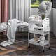 image 8 of HOMCOM Rolling Utility Cart with 3 Mesh Basket, 2 Boxes, 6 Hooks for Kitchen