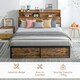 image 7 of HOMCOM 5.2FT King Bed Frame with Storage Headboard and Under Bed Storage