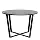 image 2 of Amble Round Dining Table with Black Marble Melamine Top & Black Legs