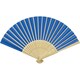 image 2 of Carmen Bamboo Handheld Fan - Aqua Blue - One Size