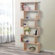 image 6 of HOMCOM 6-Tier Wooden Modern S-Shaped Shelf Storage Unit Home Office Maple Colour