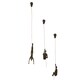 image 6 of Large x3 Bronze Colour Climbing Men With Nail Caps Wall Hanging Ornaments Art Installation Sculptures of Climber Figures on Realistic Metal Wires