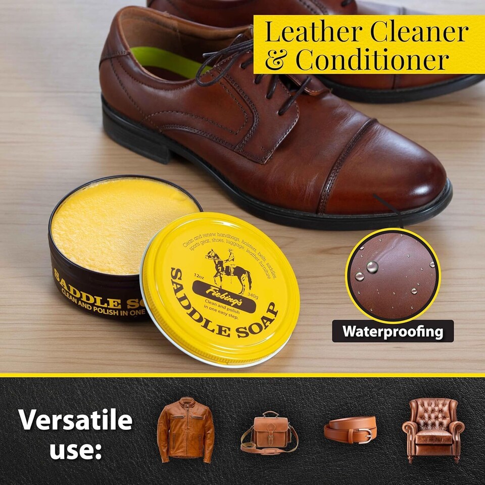 image 1 of Fiebing's Saddle Soap Cleaner - Traditional Leather Care 12oz | Yellow | Yellow