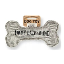 History & Heraldry Pre-Personalised Squeaky Bone Dog Toy - Dachsund