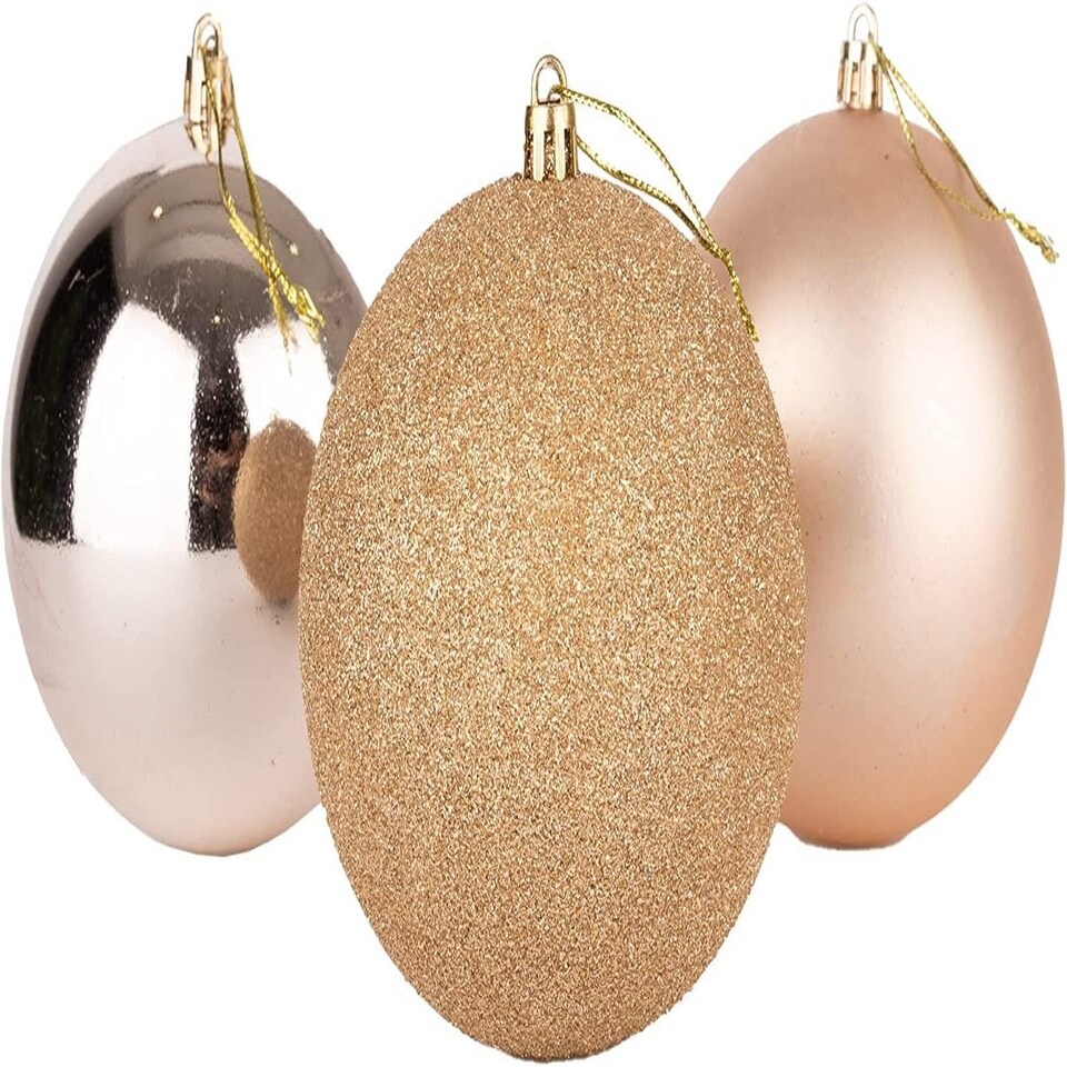 image 1 of Baubles Champagne 10cm - 3-Piece Set, PVC
