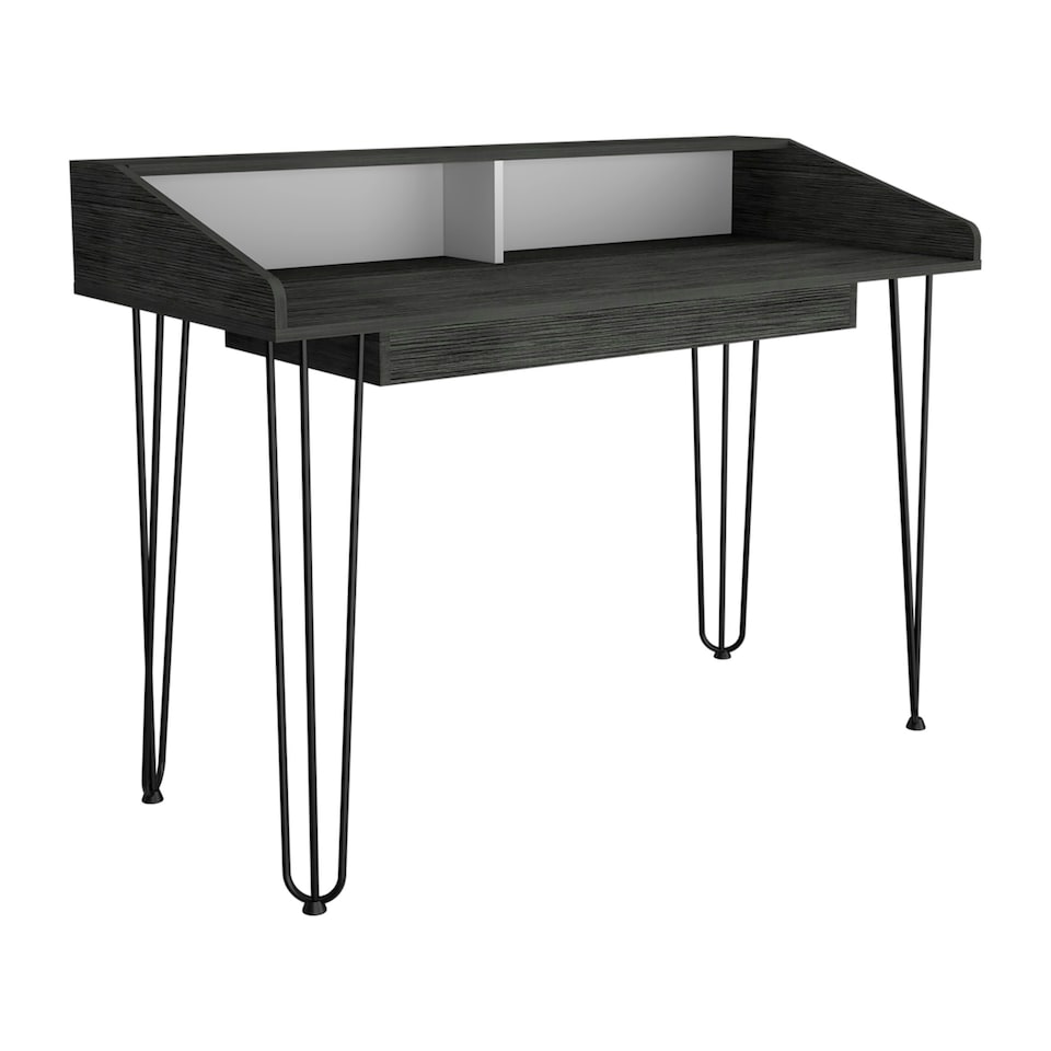 image 1 of Dallas Home Office Desk with Hairpin Legs - White Finish with Stylish Central American Design and Practical Workspace | White | White | One Size | 1