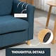 image 5 of HOMCOM Double Seat Sofa Linen Upholstery Loveseat Couch w/ Armrests, Blue