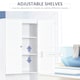 image 5 of HOMCOM 183x60cm Tall Freestanding Bathroom Cabinet Retro 3 Compartments White White