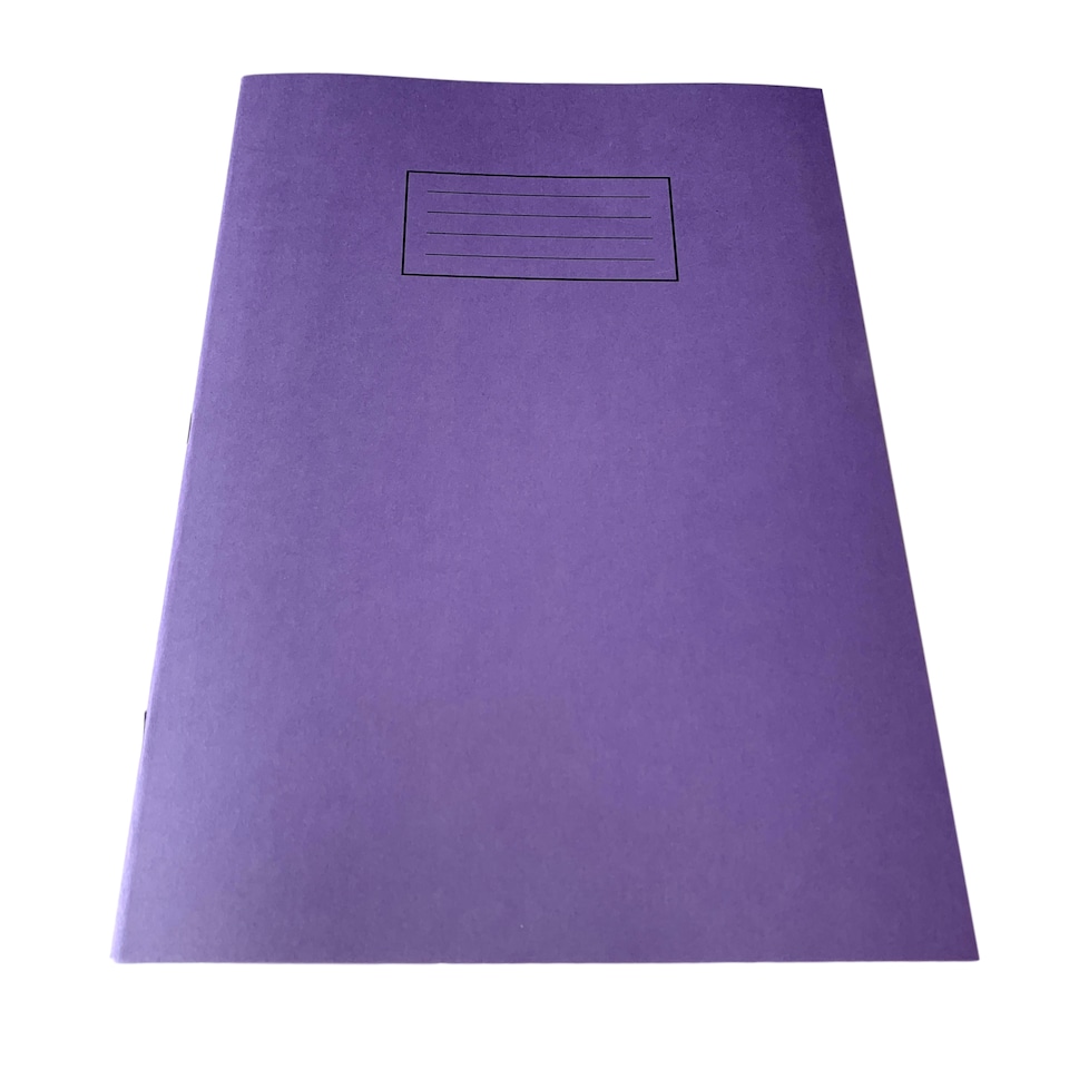 image 1 of Pack of 10 Janrax A4 Purple 80 Pages Feint and Ruled Exercise Books