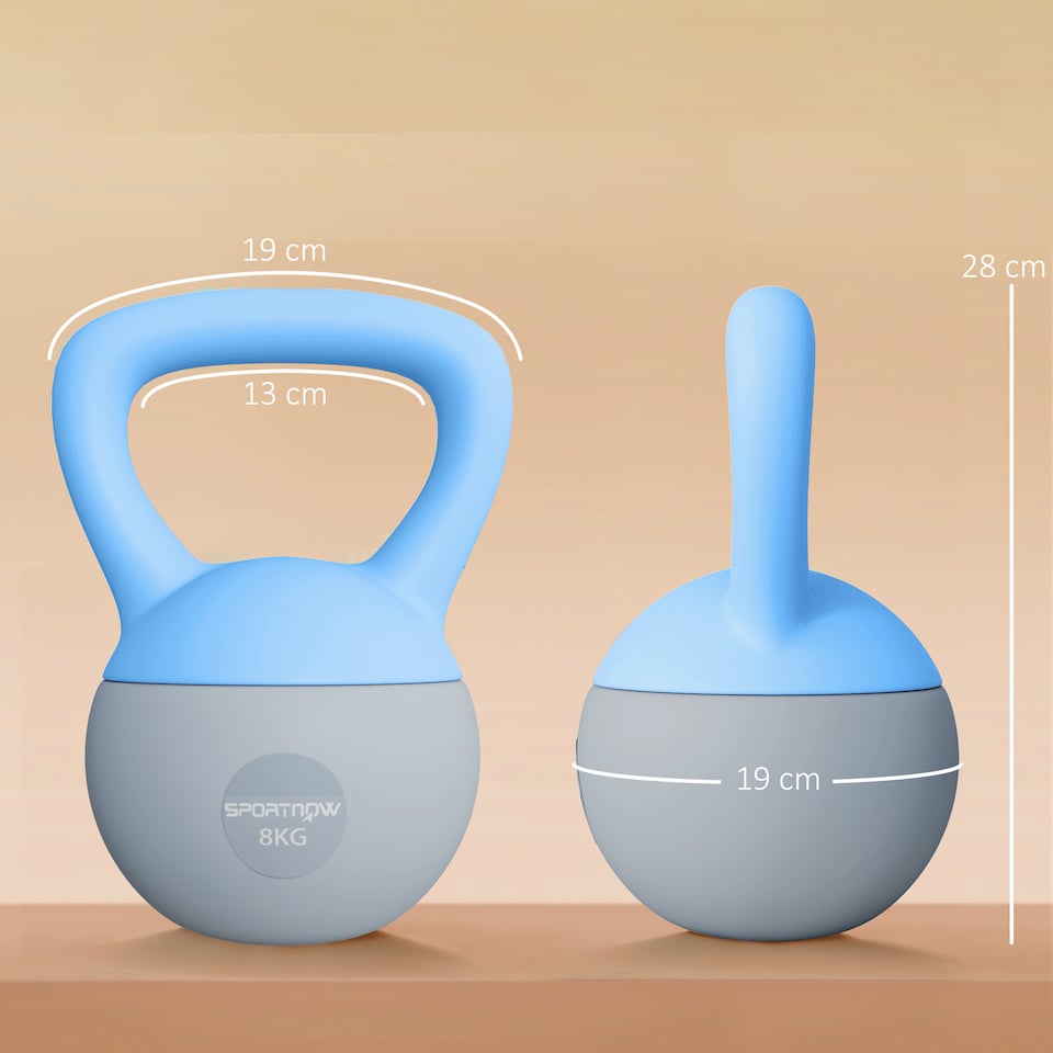image 1 of SPORTNOW Soft Kettlebell, 8kg Kettle Bell with NonSlip Handle for Home Gym Weight Lifting and Strength Training | Multi