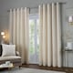 image 2 of Paoletti Jupiter Chenille Jacquard Eyelet Curtain Pair Ivory/Gold (W)229cmx (D)137cm | Cream | Ivory/Gold | One Size