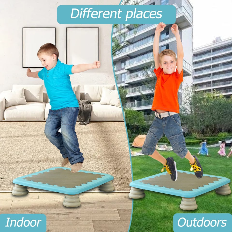 image 1 of Childrens Mini Trampoline Board. Great For Autism, Sensory Needs, ADHD, Stress Relief, Anxiety & Proprioception. Fully Inclusive Play - Classroom, Sensory Room, Indoor & Outdoor!