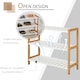image 7 of HOMCOM 3-Tier Shoe Rack Wood Frame Slatted Shelves Open Storage, Natural