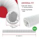 image 3 of SPARES2GO Cooker Hood Vent Hose 6 Metre 5" 5.9" Duct Pipe Extension Threaded Coupler Connector Ring Kit White