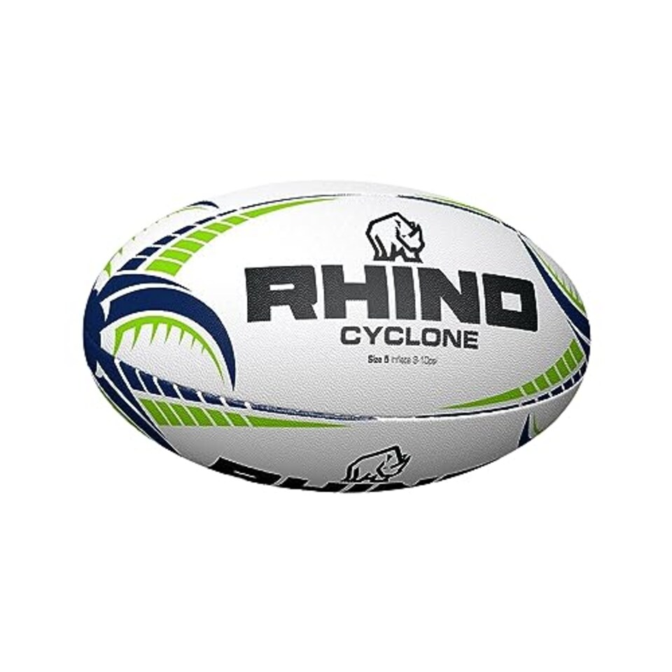 image 1 of Rhino Rugby Ball Cyclone Fluo Yellow Size 4