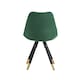 image 5 of Set of 4 Sofia Ergonomic Modern Dining Chairs Upholstered in Velvet, Metal Legs with Gold End Tips | Green