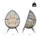 image 5 of Outsunny Garden Egg Chair, Teardrop Outdoor PE Rattan Chair with Full-body Soft Padded Cushion, Grey