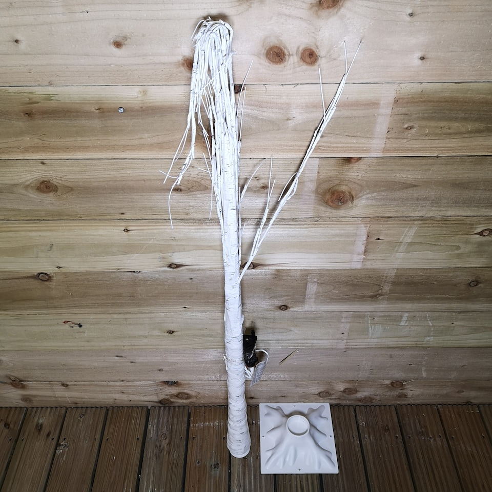 image 1 of 1.5m (5ft) Indoor Outdoor Christmas Lit Birch Tree with 64 Warm White LEDs