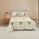 image 2 of Soft Floral Brushed Cotton Fitted Flat Sheet And Matching Pillowcases | Cream | Natural | Single