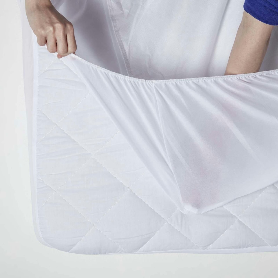 image 1 of Homescapes Quilted Waterproof Mattress Protector - King Size | White | King