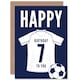 image 1 of Football Strip Kit White Jersey Top Age 7 Year Old Child Kids 7th Birthday Card