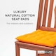 image 2 of Homescapes 4 x Seat Pads Luxury Cotton Indoor Outdoor Garden Dining Cushion | Orange | 40 x 40 cm | 4