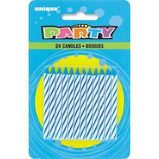 Pack of 24 Blue Spiral Birthday Candles