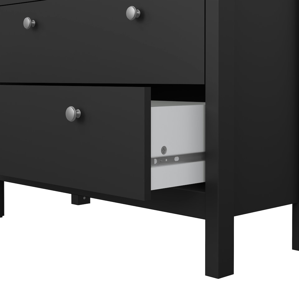 image 1 of Madrid China Cabinet 2 Glass Doors with 3 Drawers in Matt Black