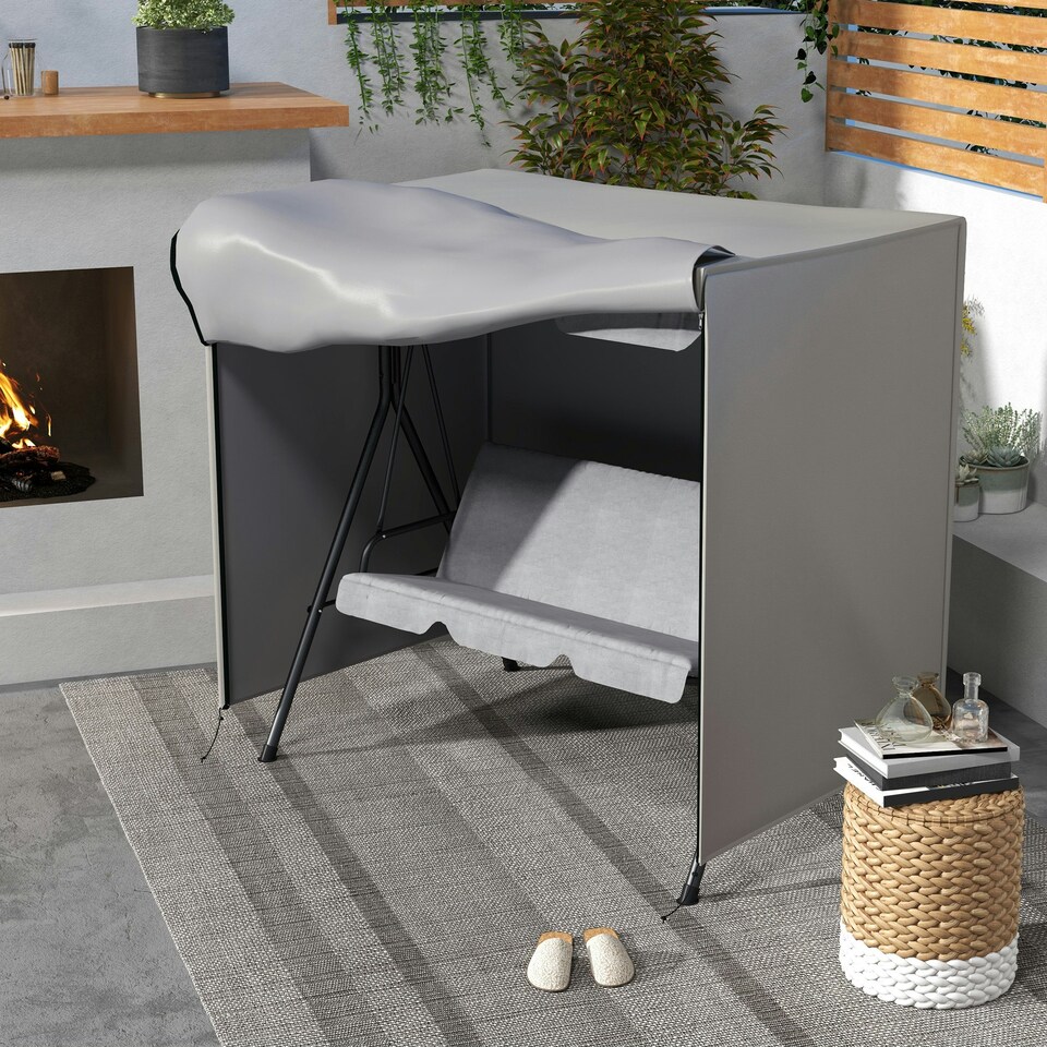 image 1 of Outsunny Garden Furniture Protector Patio Swing Chair Cover Grey