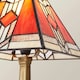 image 4 of ValueLights Tiffany Red Stained Glass Shade Brass Table Lamp Red