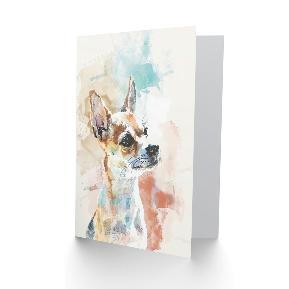 image 1 of Chihuahua Dog Lover Light Watercolour Portrait Him Her Birthday Card