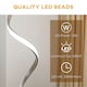 image 6 of HOMCOM Dimmable Floor Lamp for Living Room, Modern Spiral Standing Lamp with 3 Adjustable Brightness and Square Base, Silver