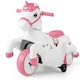 image 1 of COSTWAY 12V Unicorn Ride on Toy Ride on Pony Motorcycle Pink