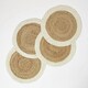 image 1 of Homescapes Natural & Cream Braided Jute Handwoven Round Placemats Set of 4
