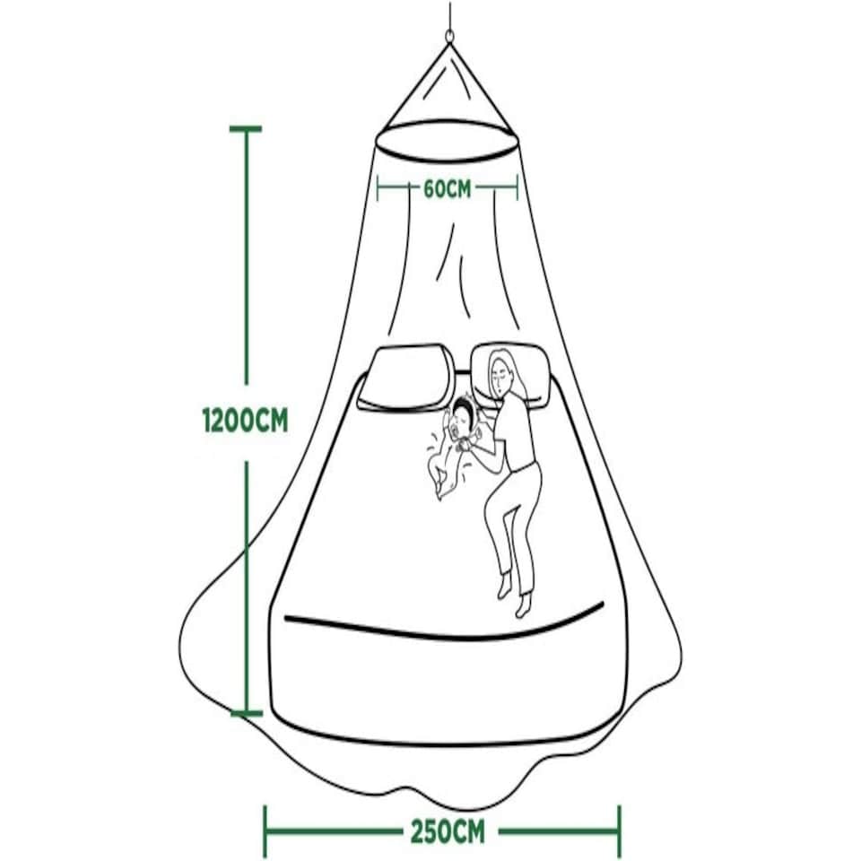 image 1 of Mosquito Net for Bed Camping and Travel Use - Compact Lightweight Travel-Friendly Mosquito Net for Outdoor Adventures White