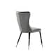 image 4 of Set of 4 New York Modern Velvet Dining Chairs with High Back, Black Metal Legs | Grey | Gold End Tips