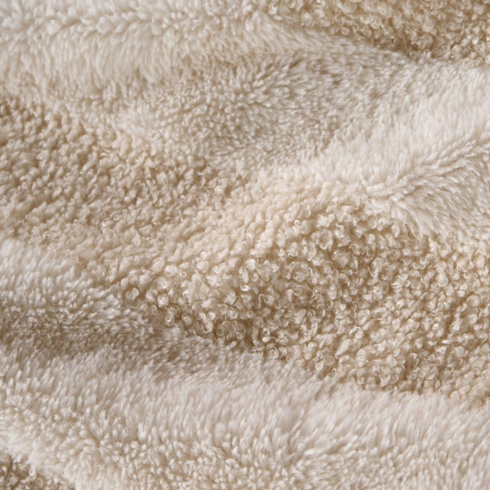 image 1 of OHS Tufted Boucle Stripe Fleece Duvet Cover Set - Natural Cream | Single